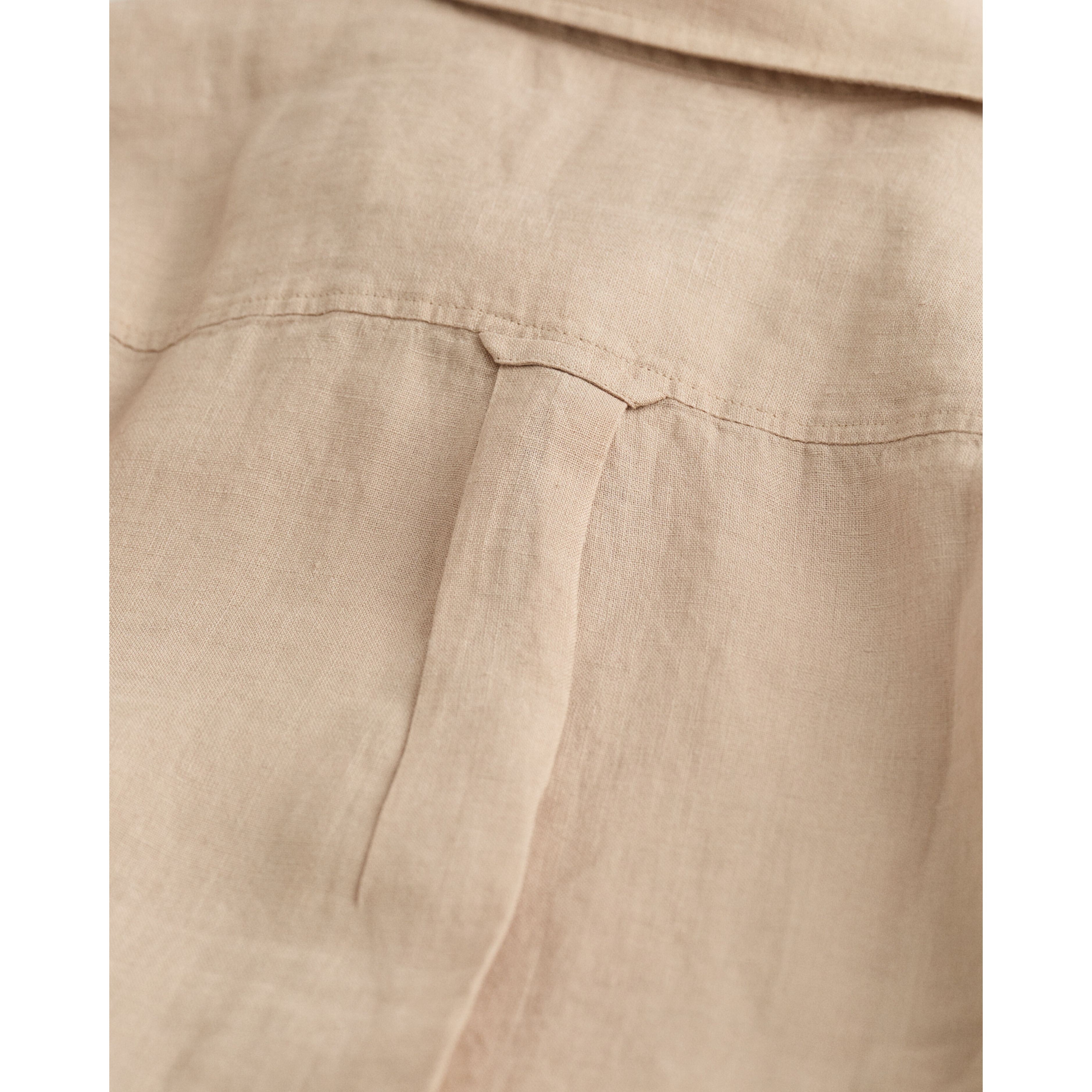 GANT Marškiniai moterims, Smėlio, REL LINEN SHIRT 2