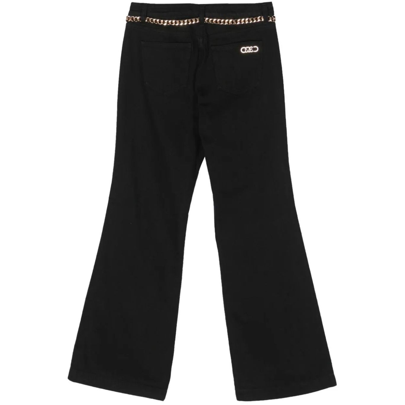 MICHAEL KORS Platėjantys džinsai moterims, Juoda, Flare chain belt jean 2