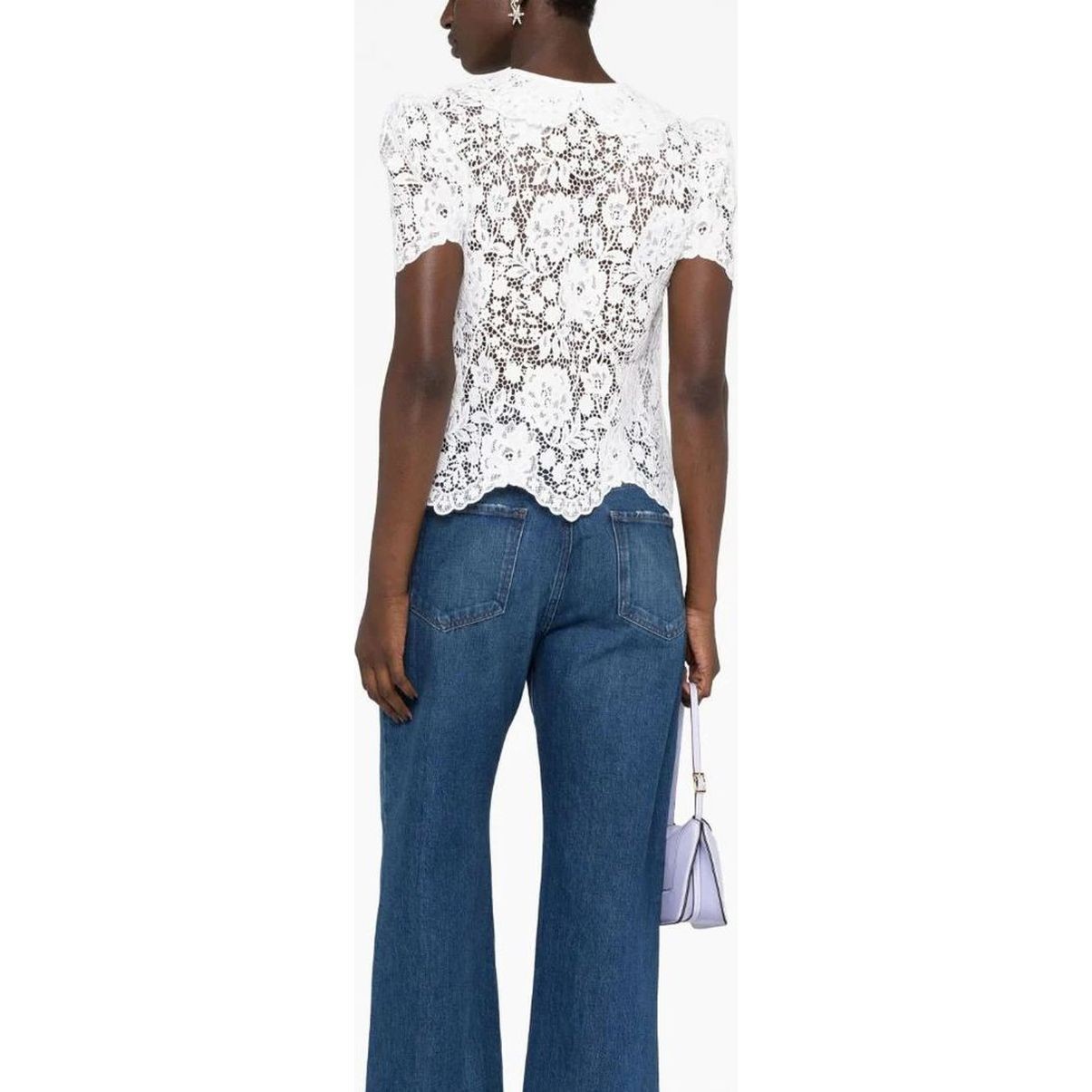 SELF PORTRAIT Palaidinės moterims, Balta, White cord lace top 3