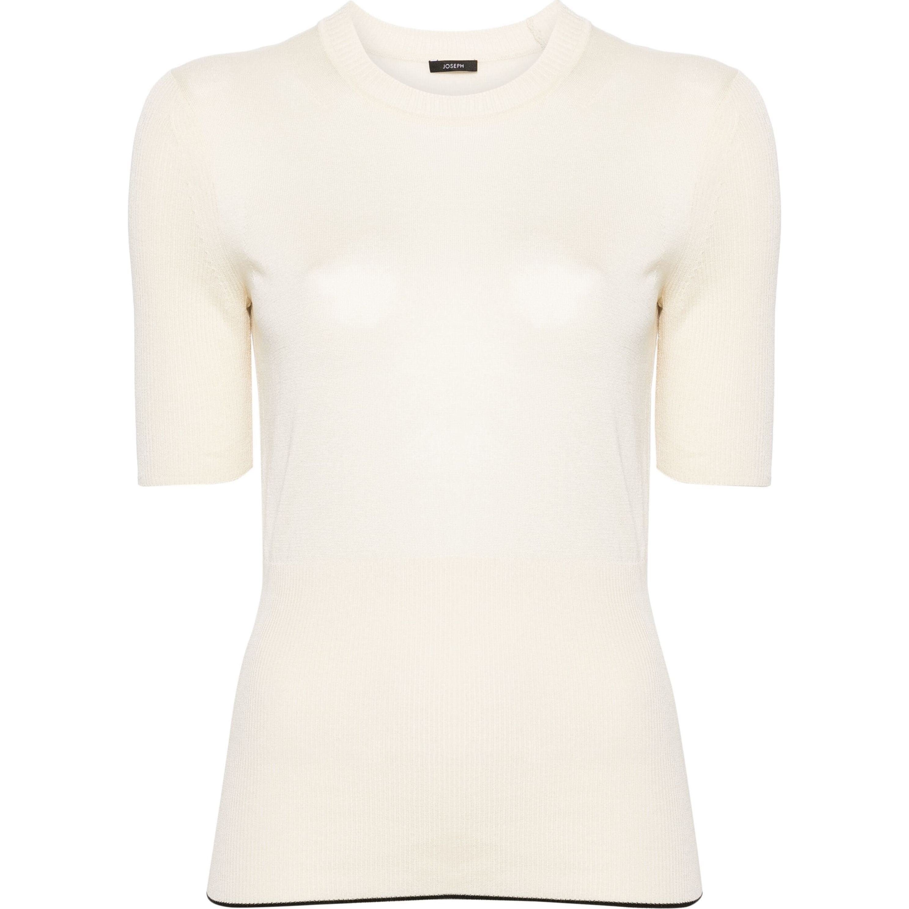 JOSEPH Marškinėliai trump. rankovėmis moterims, Smėlio, Top refined cosilk
