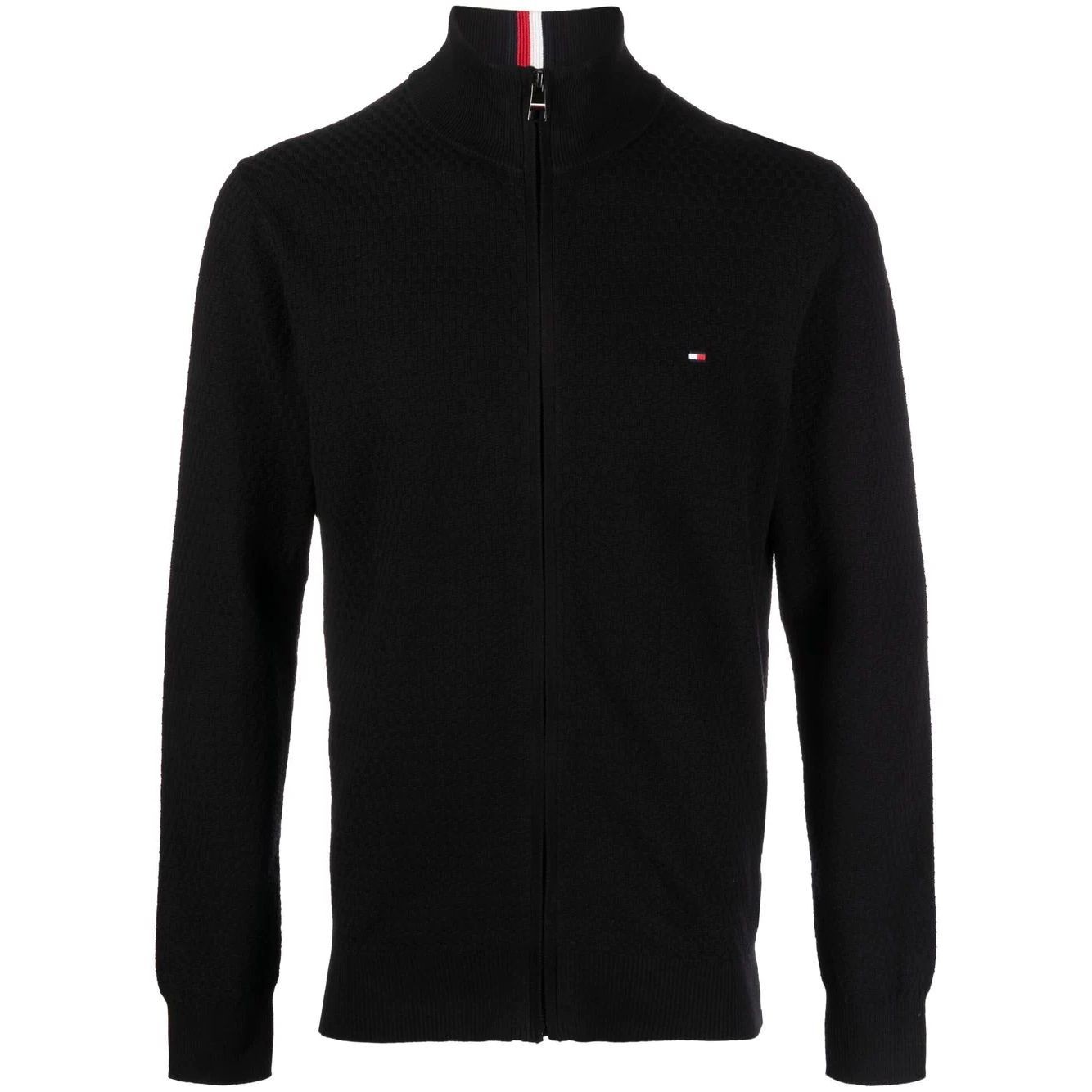TOMMY HILFIGER Lengva striukė vyrams, Juoda, Cross structure zip through 1