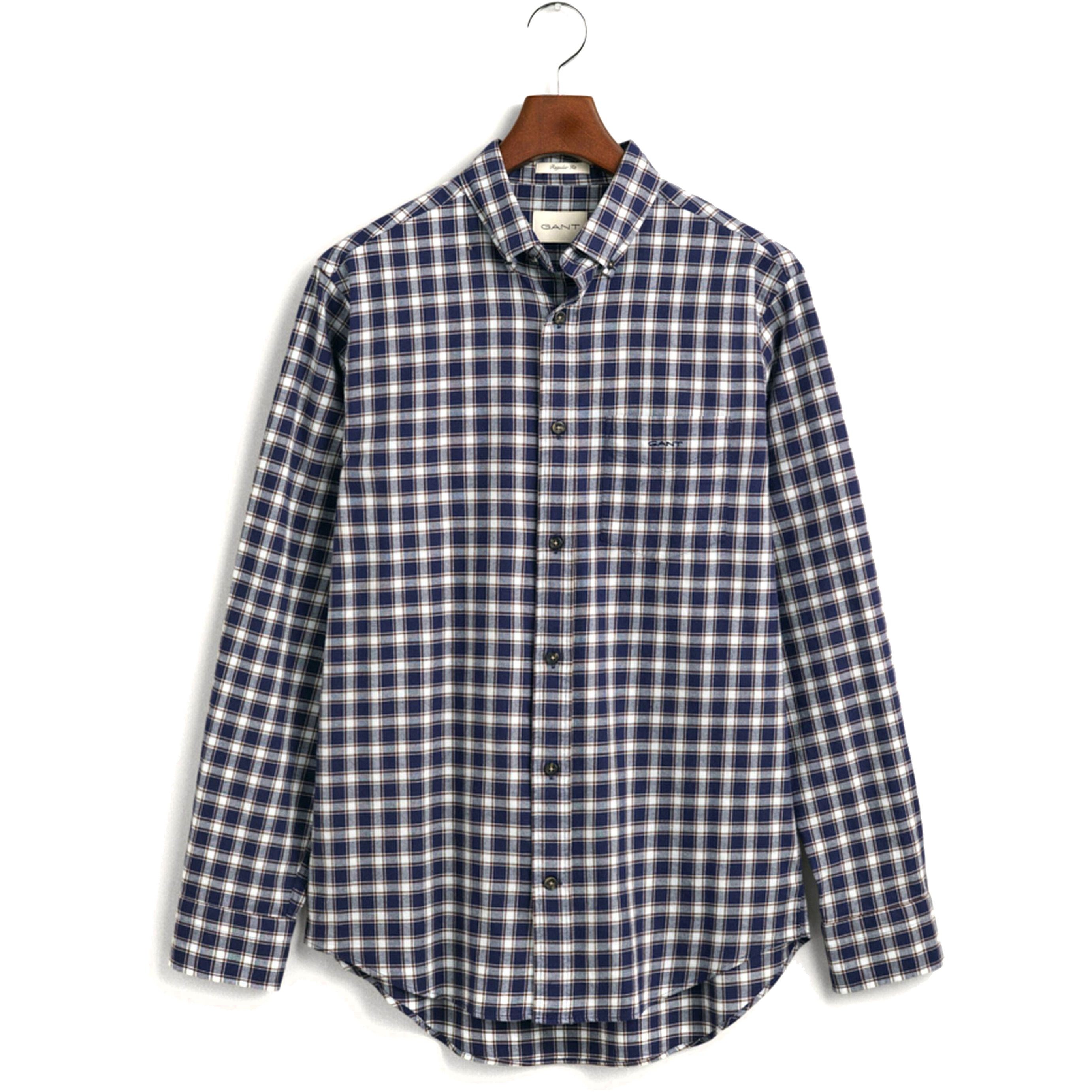 GANT Marškiniai vyrams, Mėlyna, REG MICRO TARTAN FLANNEL SHIRT 1