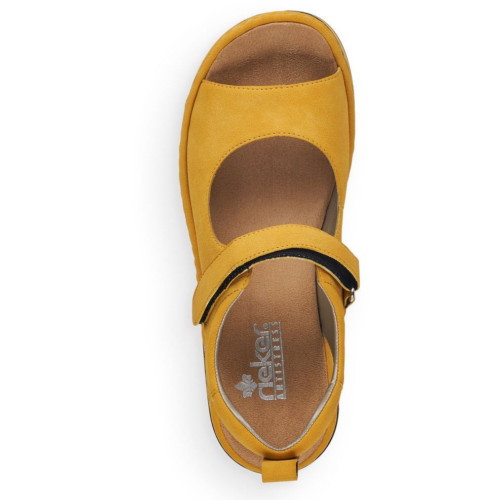 RIEKER Basutės moterims, Geltona, SANDALS 4