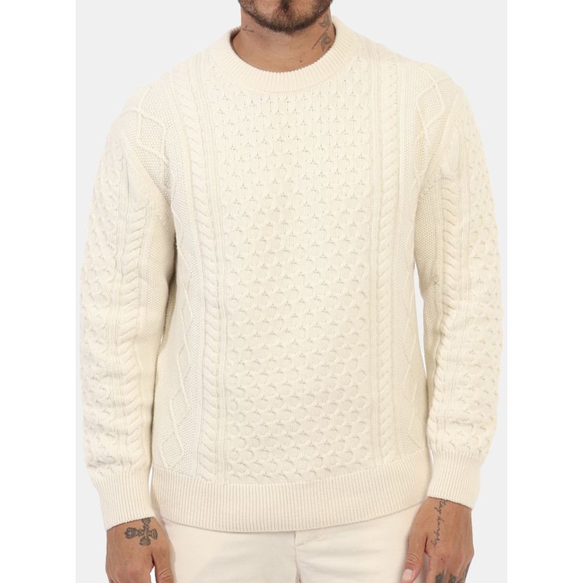 GANT Megztinis vyrams, Smėlio, D2. ARAN CABLE C-NECK 2