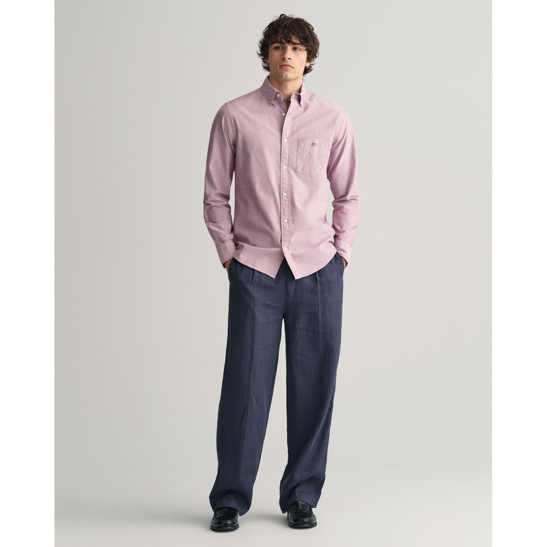 GANT Marškiniai ilgomis rankovėmis vyrams, Violetinė, Reg classic oxford shirt 5