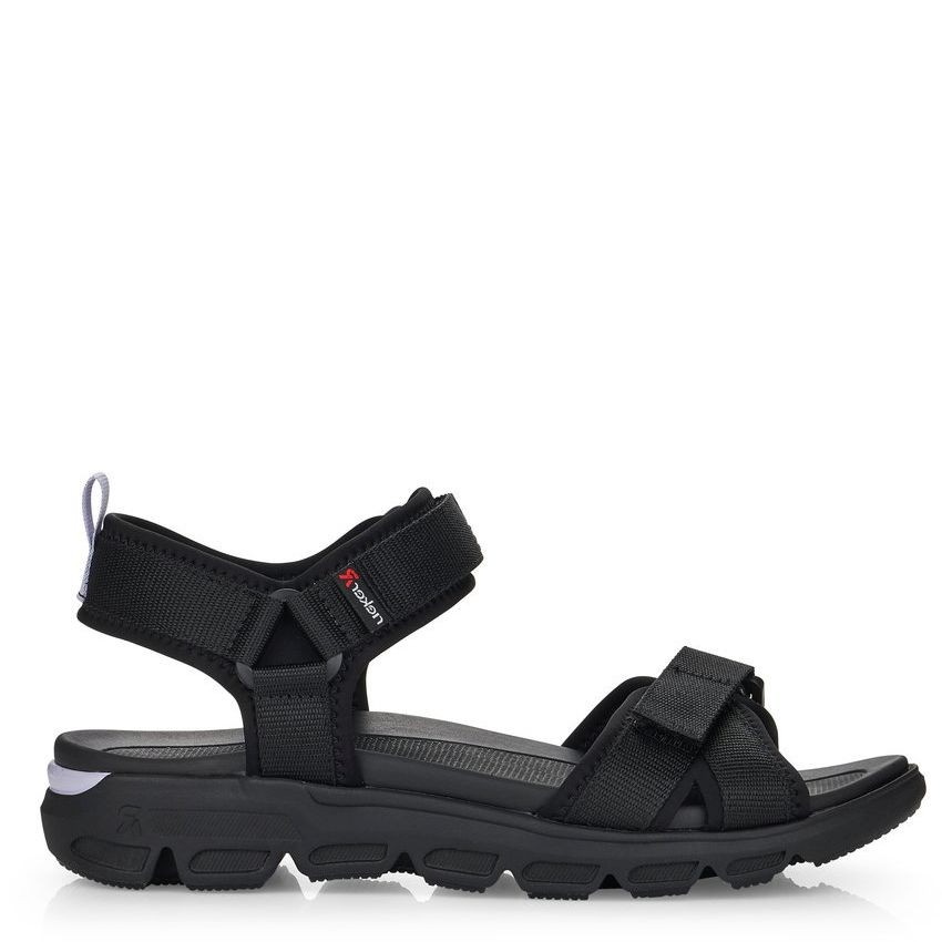 RIEKER Basutės moterims, Juoda, SANDALS 2