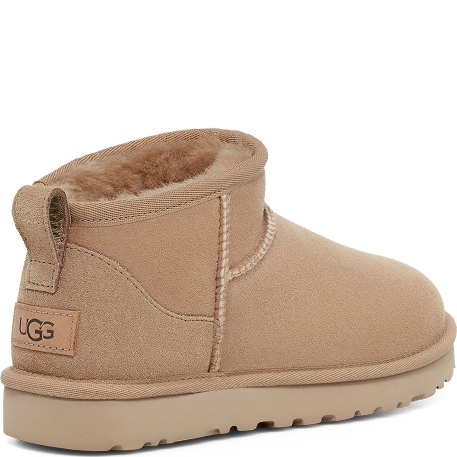 UGG Pašiltinti aulinukai moterims, Smėlio, Classic Ultra Mini booties 4