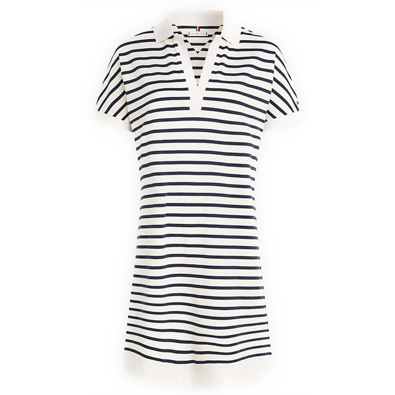 TOMMY HILFIGER Midi suknelė moterims, Balta, Relaxed lyocell polo dress