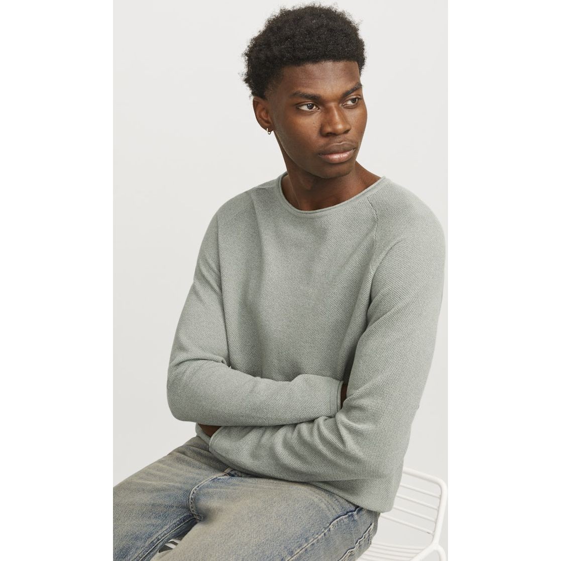 JACK & JONES Megztinis vyrams, Žalia, Ehill knit crew neck 6