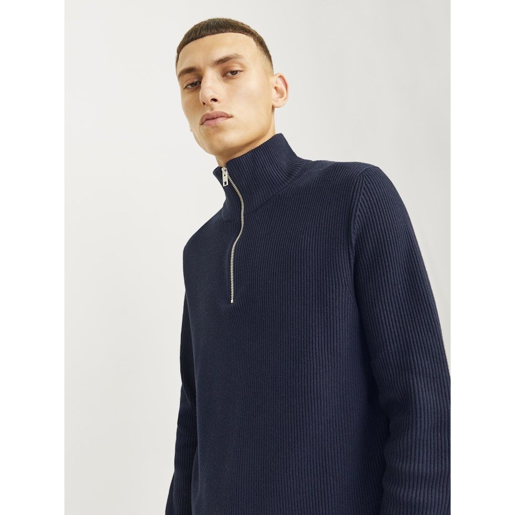 JACK & JONES Megztinis vyrams, Mėlyna, Perfect knit half zip 7