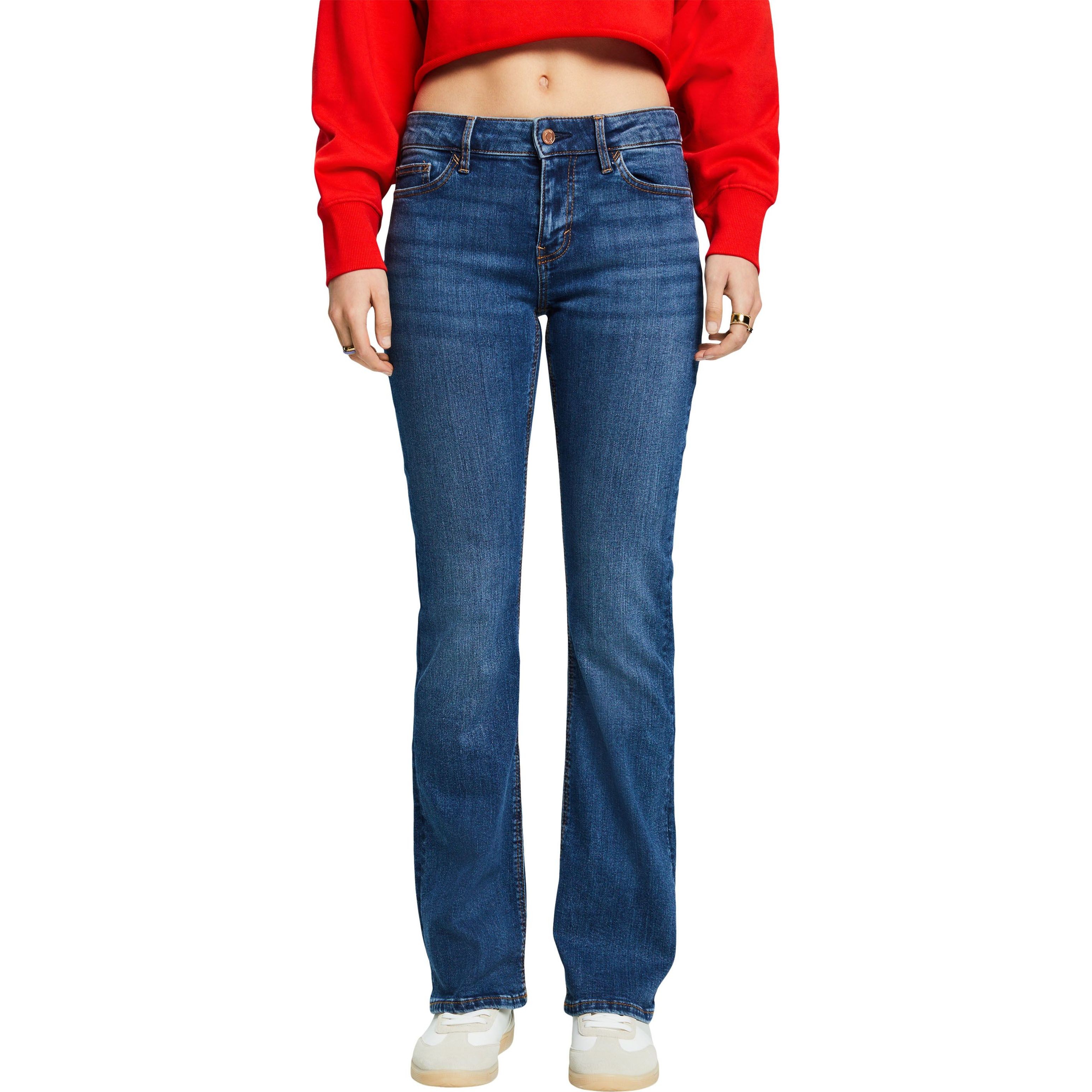 ESPRIT Trumpinti džinsai moterims, Mėlyna, rcs m Crooped 2