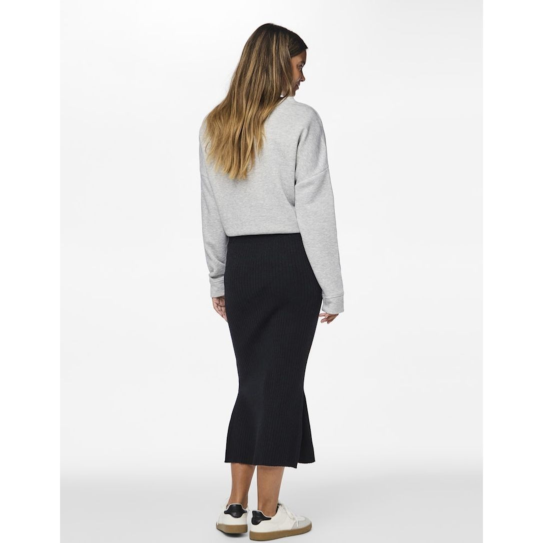 PIECES Maxi sijonas moterims, Juoda, Crista midi knit skirt 4