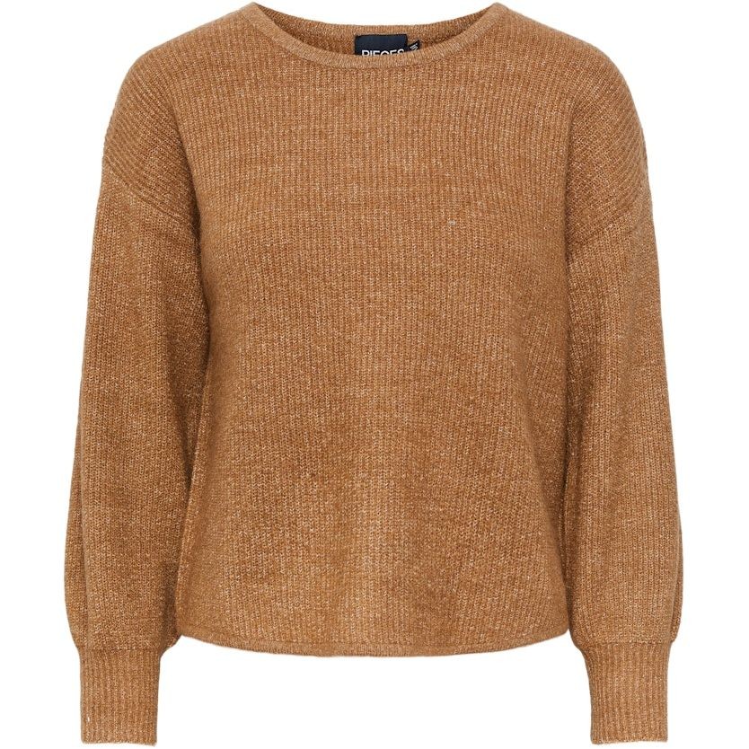 PIECES Megztinis moterims, Ruda, PCCELIC LS O-NECK KNI