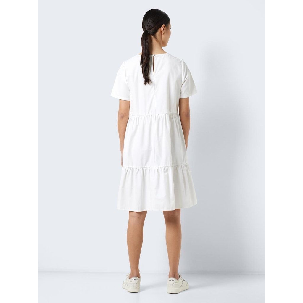 NOISY MAY Maxi suknelė moterims, Balta, NMLOONE S/S  O-NECK D 4