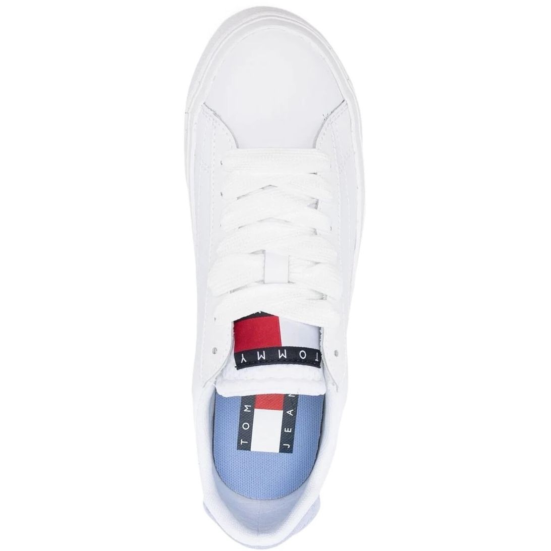 TOMMY JEANS Sportiniai bateliai moterims, Balta, JEANS VULCANIZED LEATHER 4