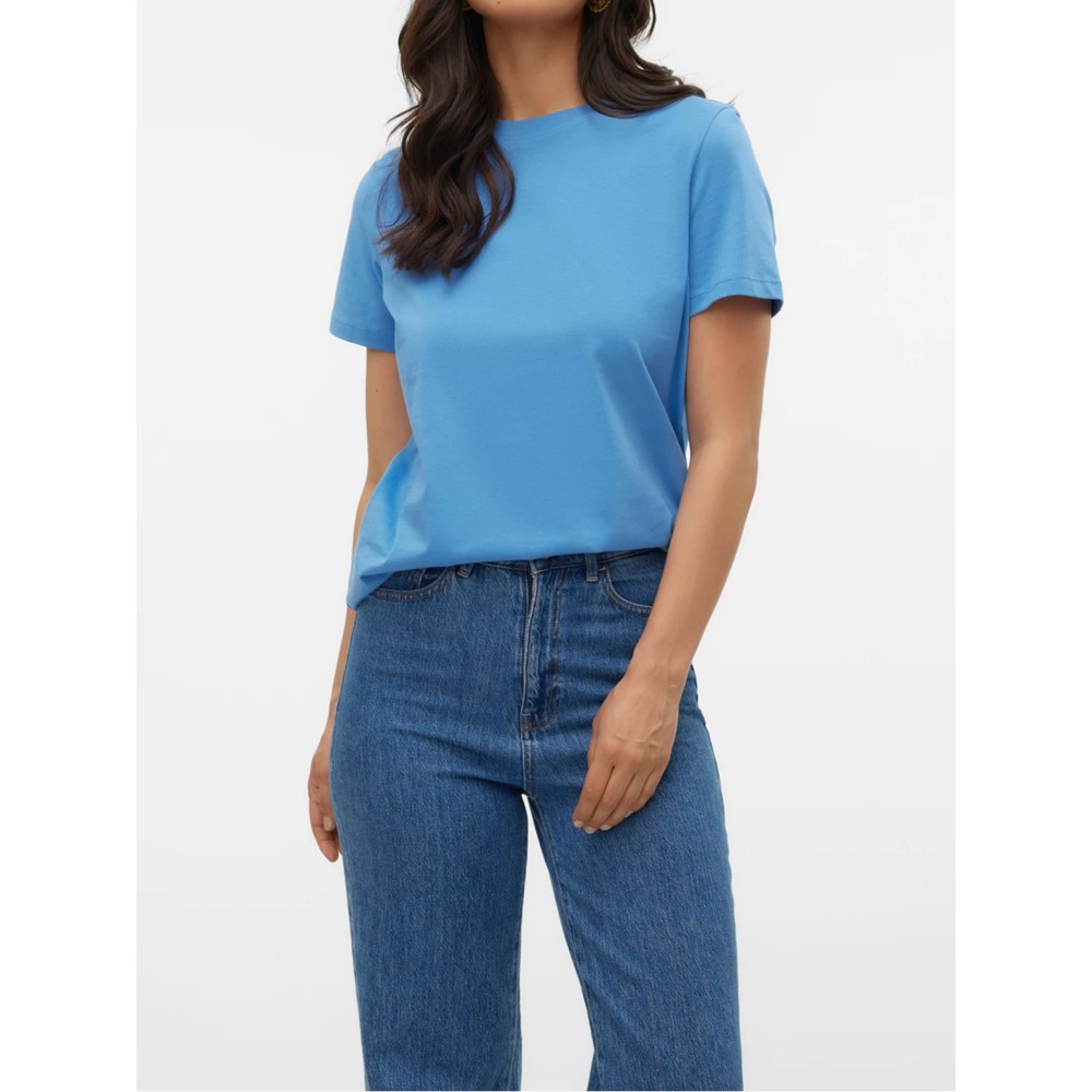 VERO MODA Marškinėliai moterims, Mėlyna, Paulina t-shirt 2