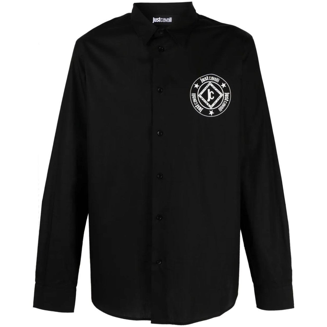 JUST CAVALLI Marškiniai ilgomis rankovėmis vyrams, Juoda, Long sleeve shirt 1