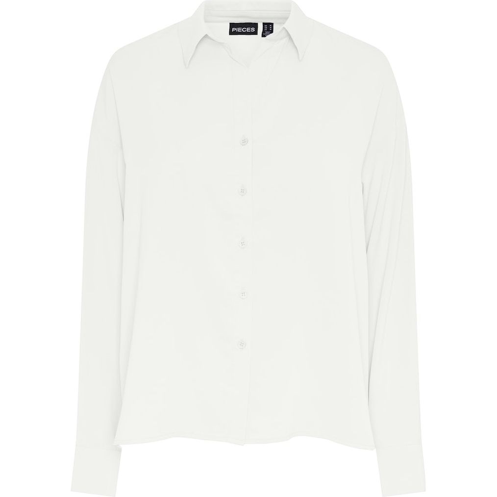 PIECES Marškiniai ilgomis rankovėmis moterims, Balta, Franan shirt 1