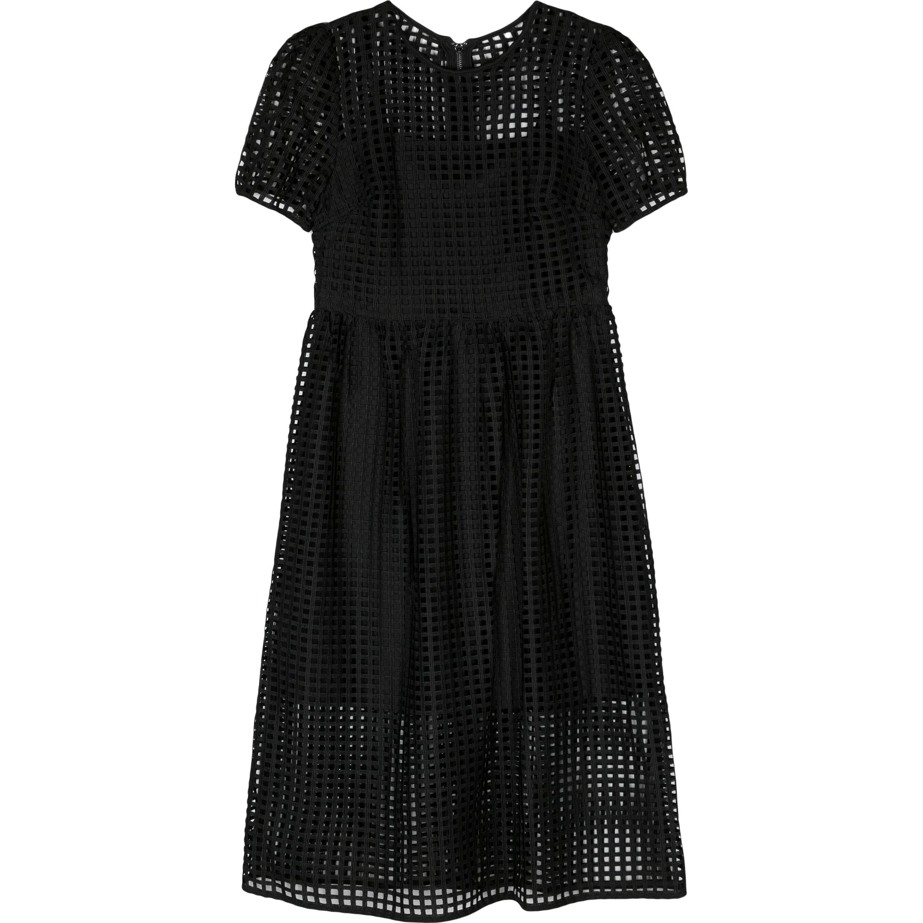 DKNY Midi suknelė moterims, Juoda, S/s grid lace jewel neck midi 1