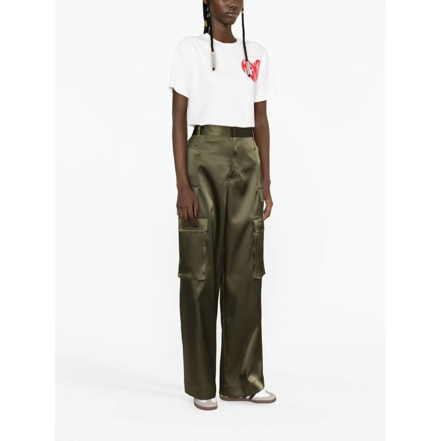 KENZO Marškinėliai trump. rankovėmis moterims, Balta, Kenzo hearts loose t-shirt 4