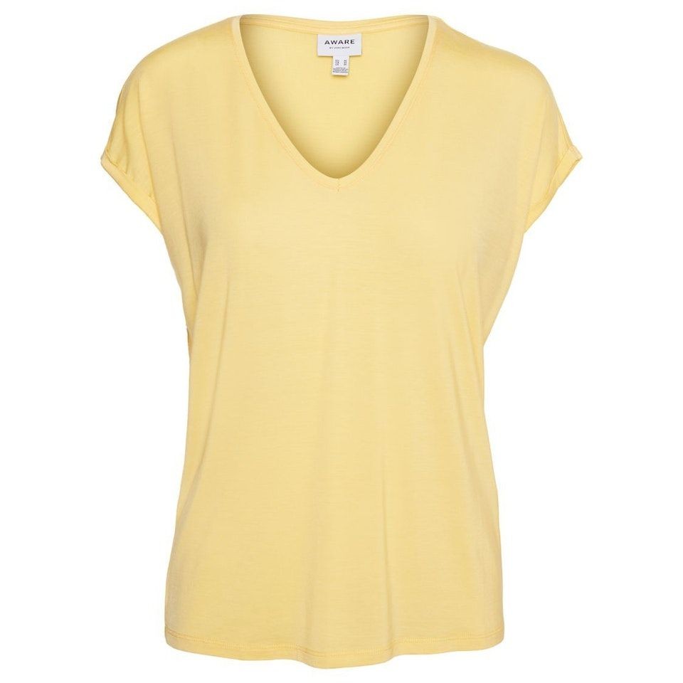 VERO MODA Marškinėliai moterims, Oranžinė, VMAVA SS V-NECK 1