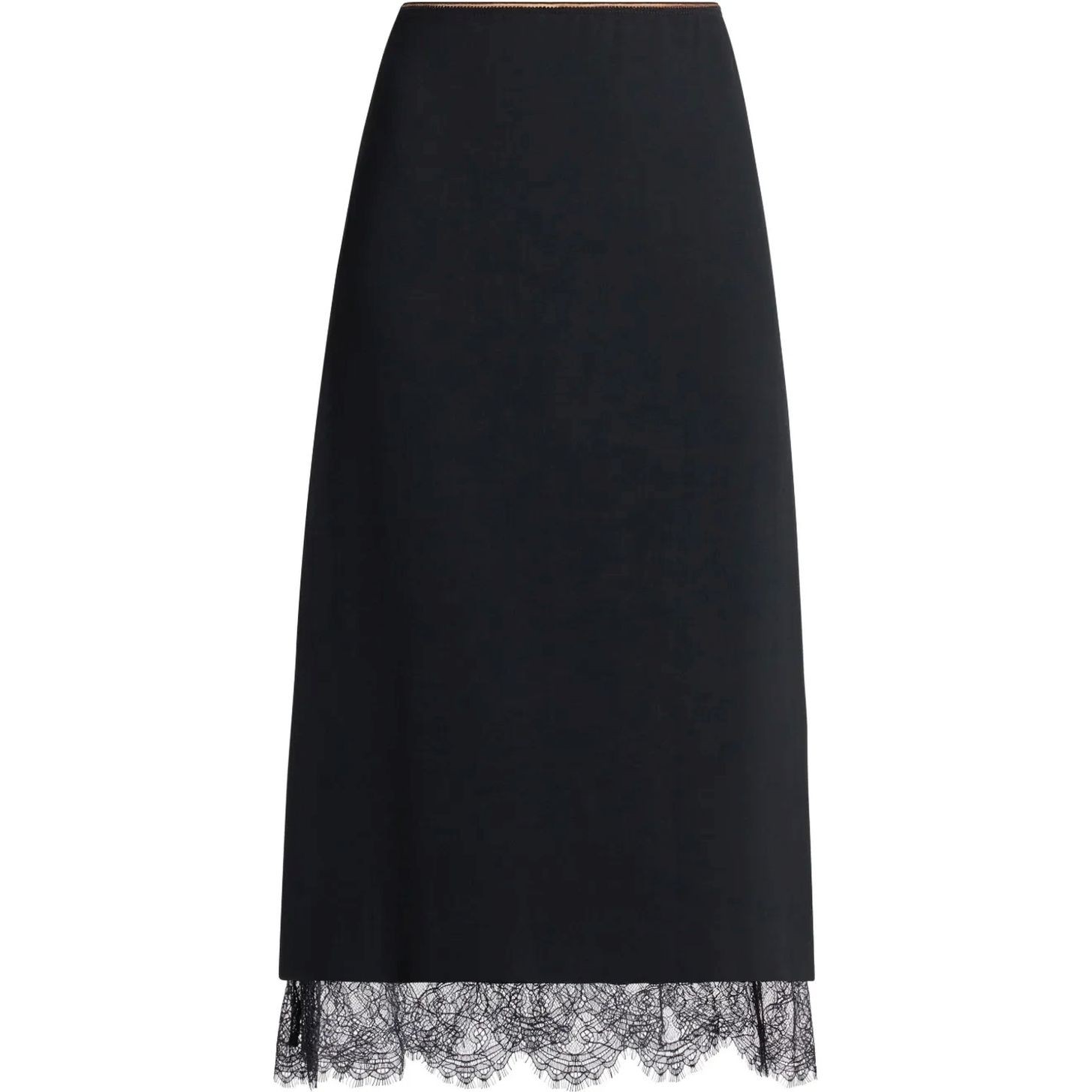 VINCE Midi sijonas moterims, Juoda, Lace paneled straight skirt