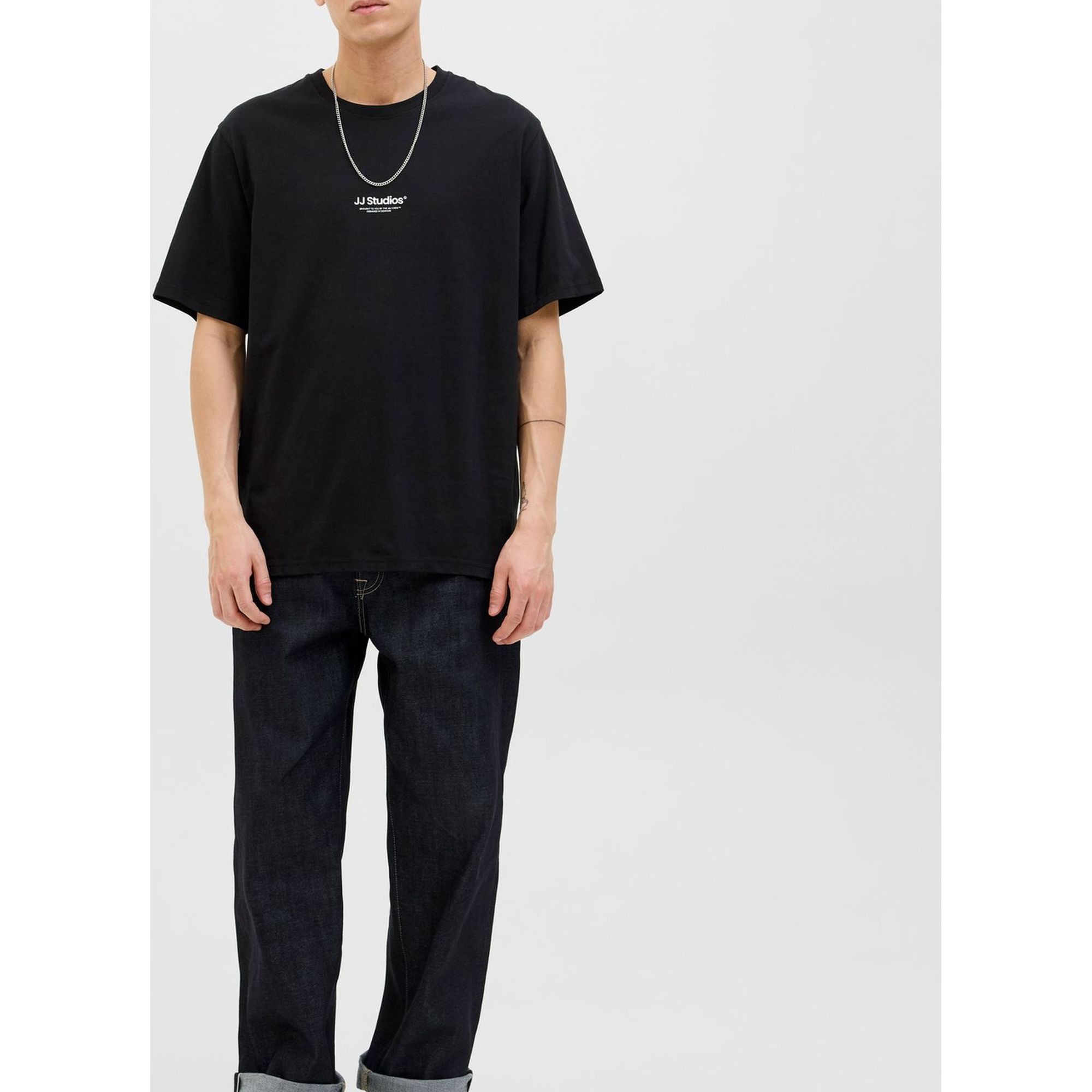 JACK & JONES Marškinėliai vyrams, Juoda, Soho crew neck 5