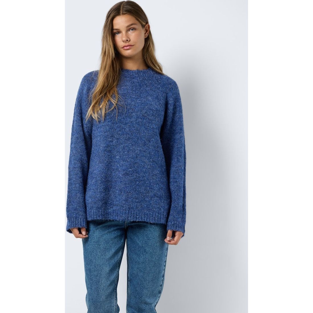 NOISY MAY Megztinis moterims, Mėlyna, Sutton o-neck tunic knit 3