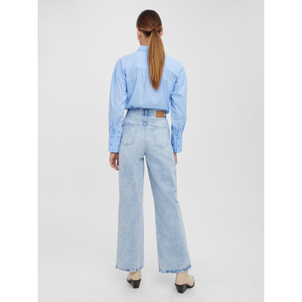 VERO MODA Tiesūs džinsai moterims, Mėlyna, VMREBECCA SHR REG WID 4