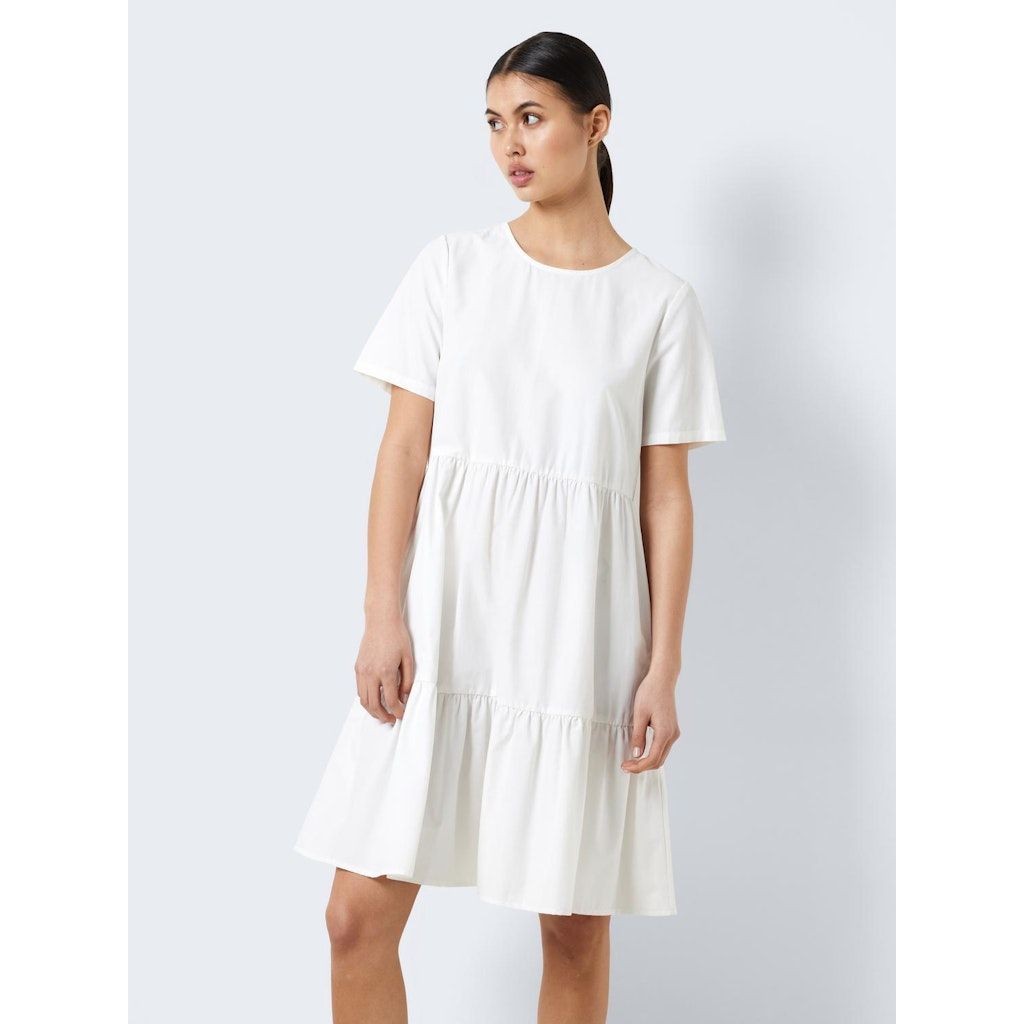 NOISY MAY Maxi suknelė moterims, Balta, NMLOONE S/S  O-NECK D 2