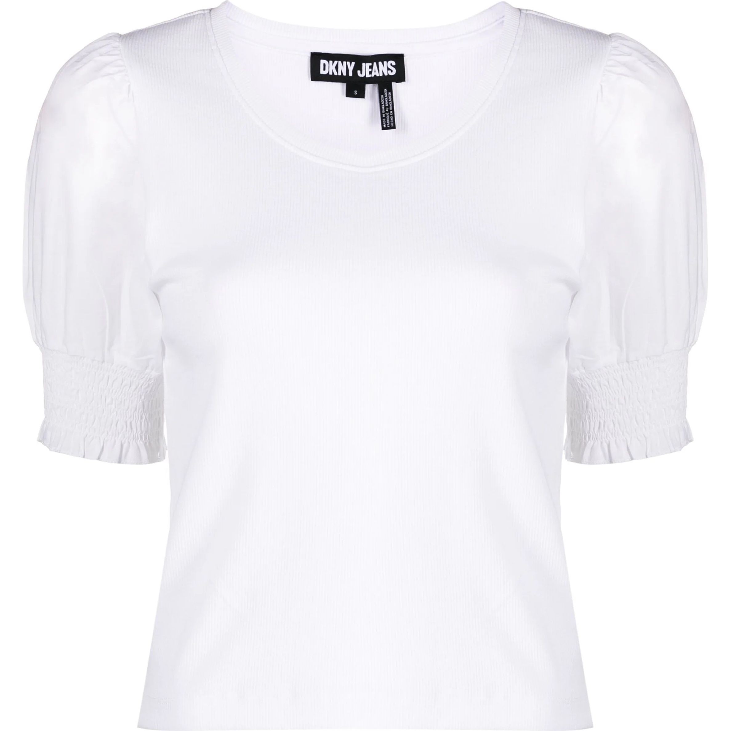 DKNY Marškinėliai trump. rankovėmis moterims, Balta, S/s mix media top 1