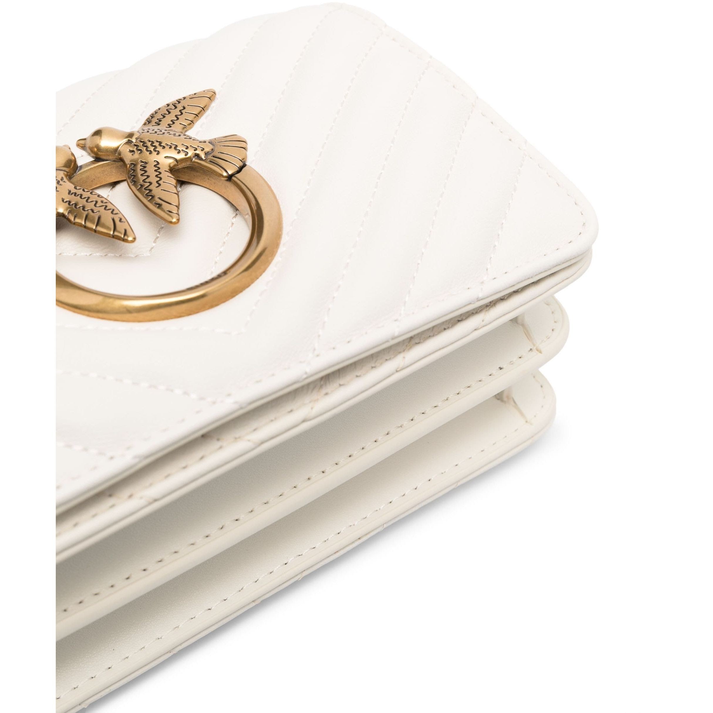 PINKO Rankinė per petį moterims, Balta, Love click crossbody bag 3