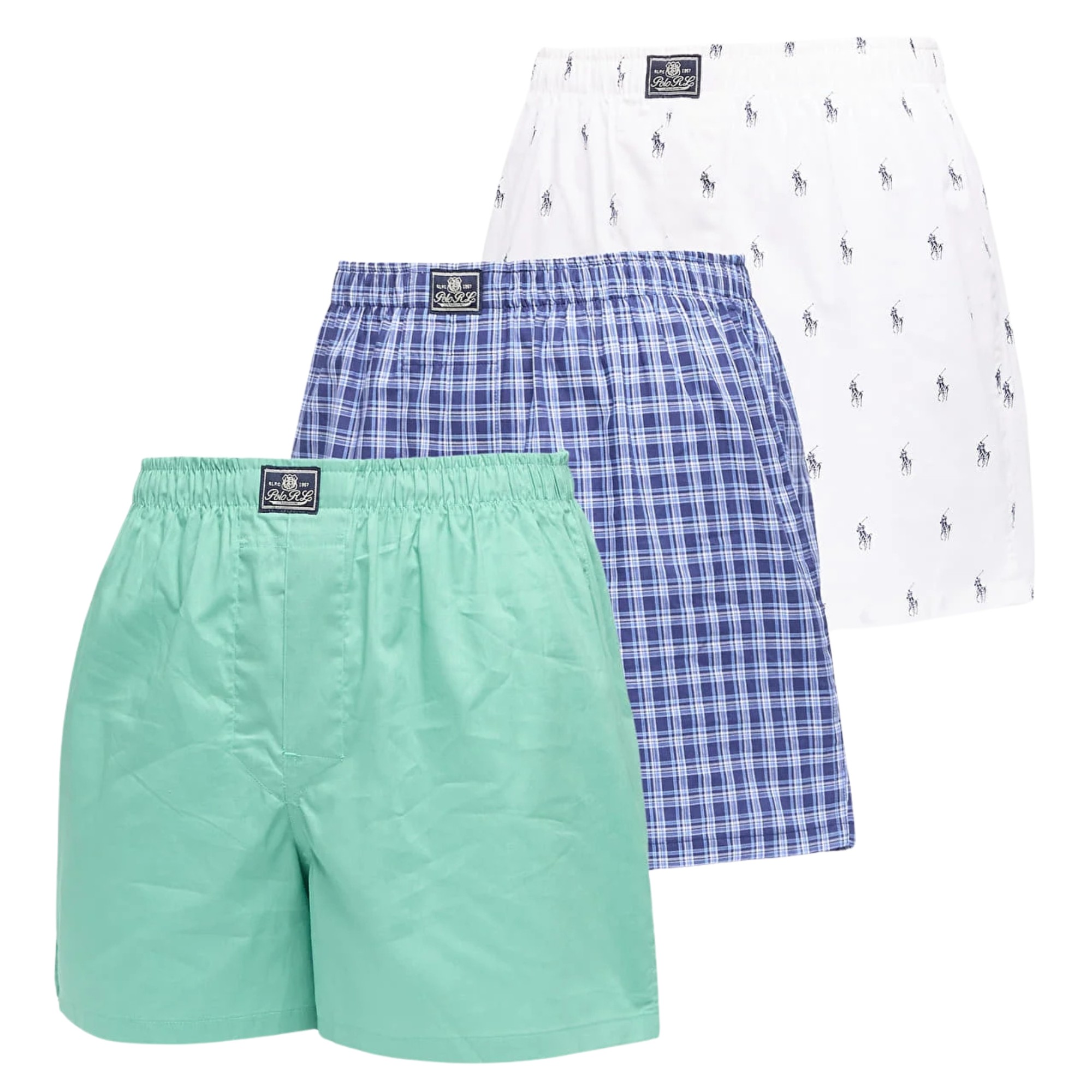 POLO RALPH LAUREN Ilginti apatiniai vyrams, Marga, Open boxer-3 pack-boxer 1