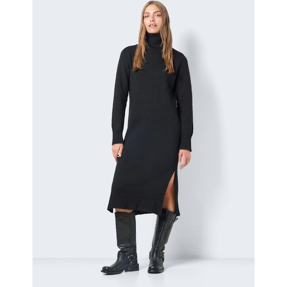 NOISY MAY Midi suknelė moterims, Juoda, NMVIOLA L/S ROLLNECK 2