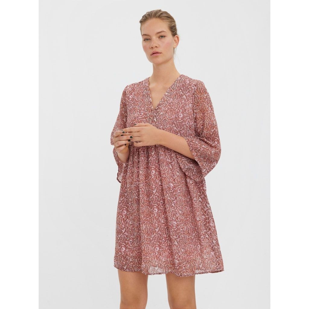 VERO MODA Mini suknelė moterims, Rožinė, VMULRIKKE CHIFFON 3/4 2