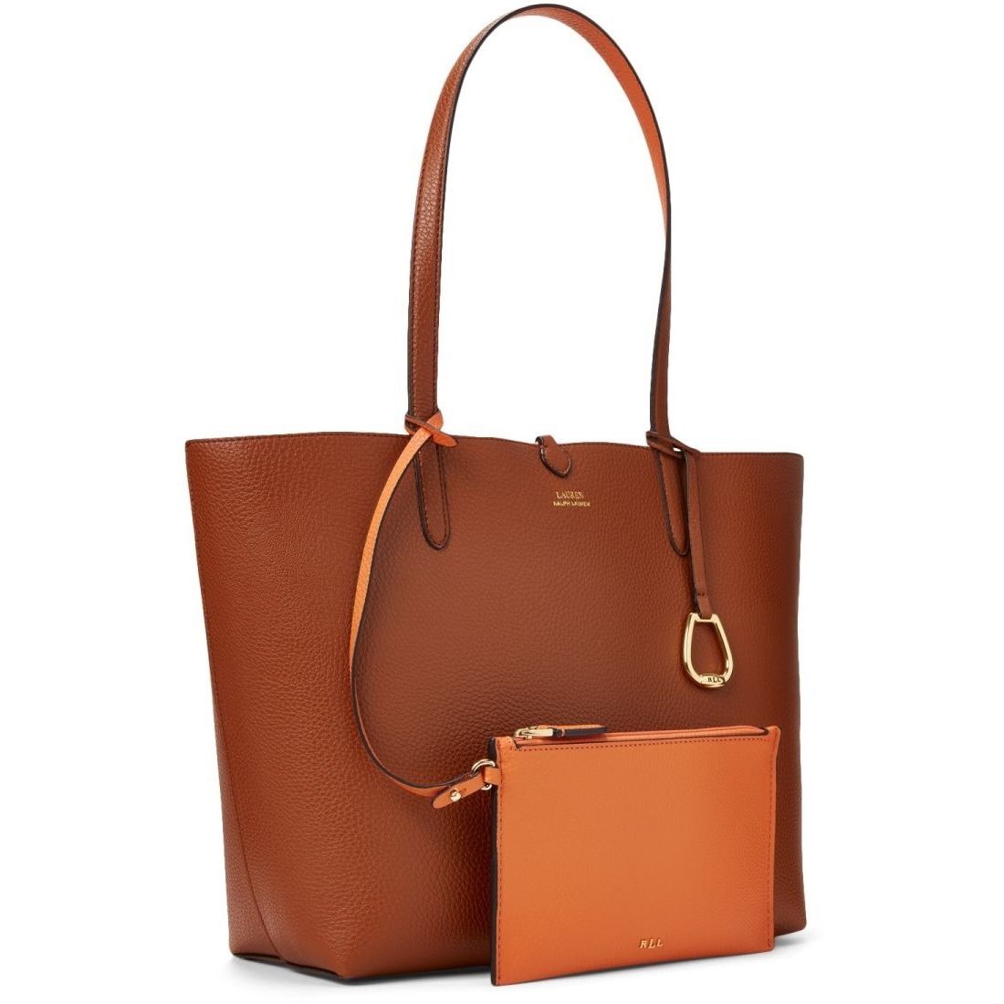 LAUREN RALPH LAUREN Pirkinių krepšys moterims, Ruda, Medium tote bag 4