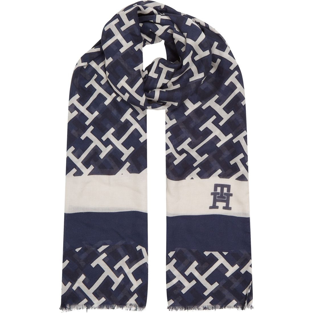 TOMMY HILFIGER Šalikas moterims, Mėlyna, Iconic prep large floral scarf 2