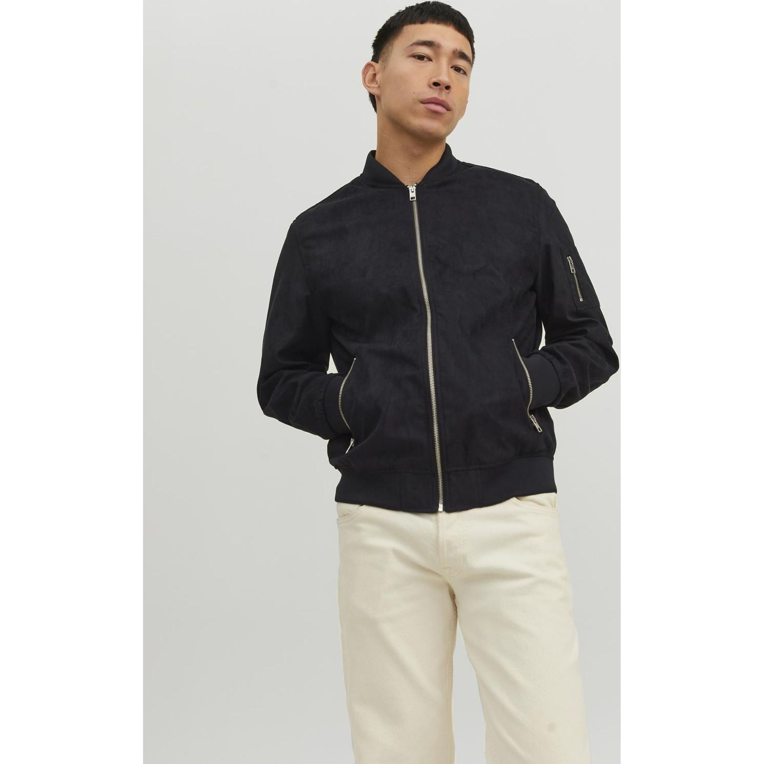 JACK & JONES Striukė vyrams, Juoda, JJEROCKY FAUX SUEDE 2