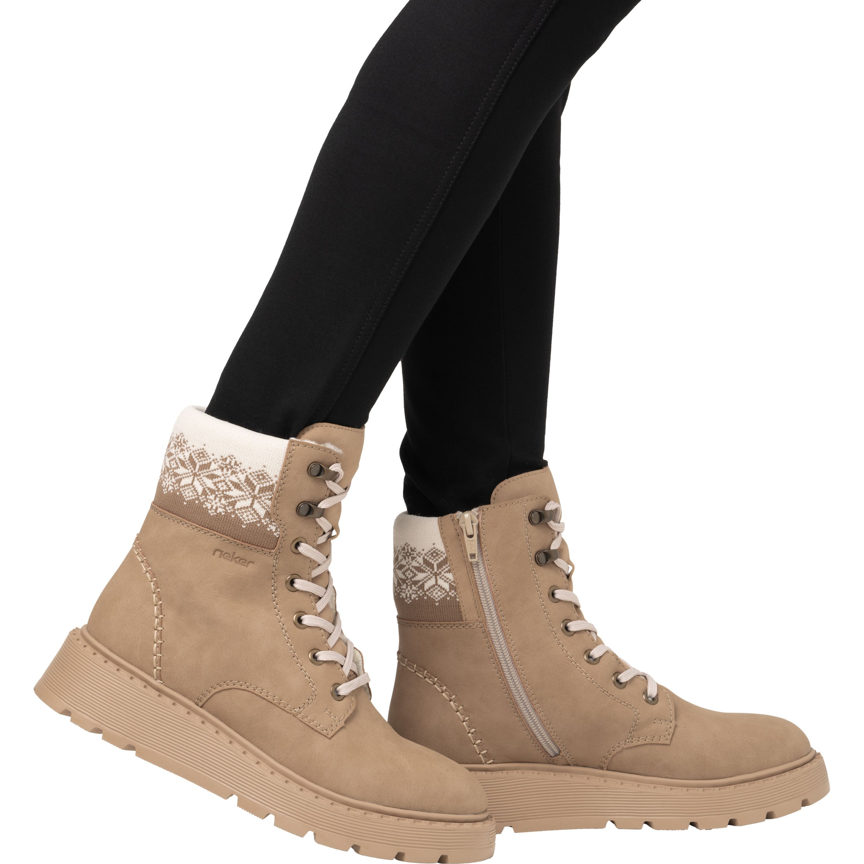 RIEKER Aulinukai moterims, Smėlio, Ladies mid height boots 2