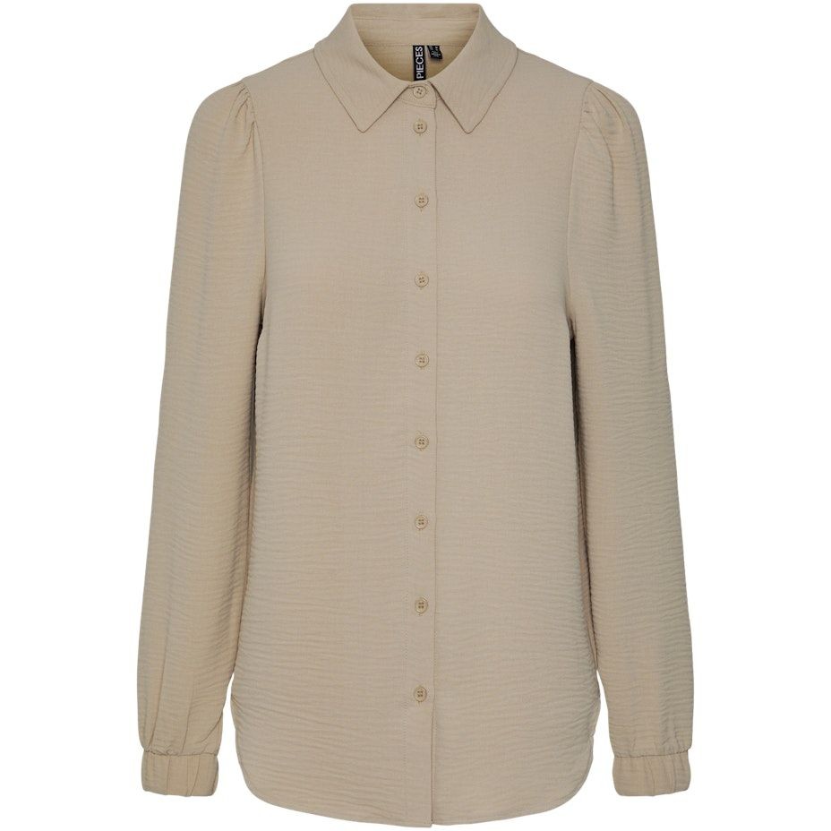 PIECES Marškiniai moterims, Balta, PCFLORE LS SHIRT 1