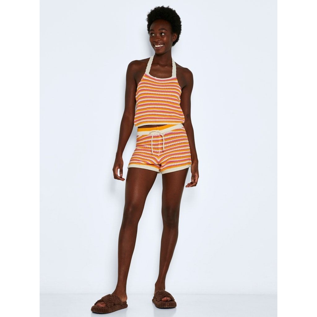 NOISY MAY Megztinis moterims, Geltona, NMDEE S/L HALTER NECK 4