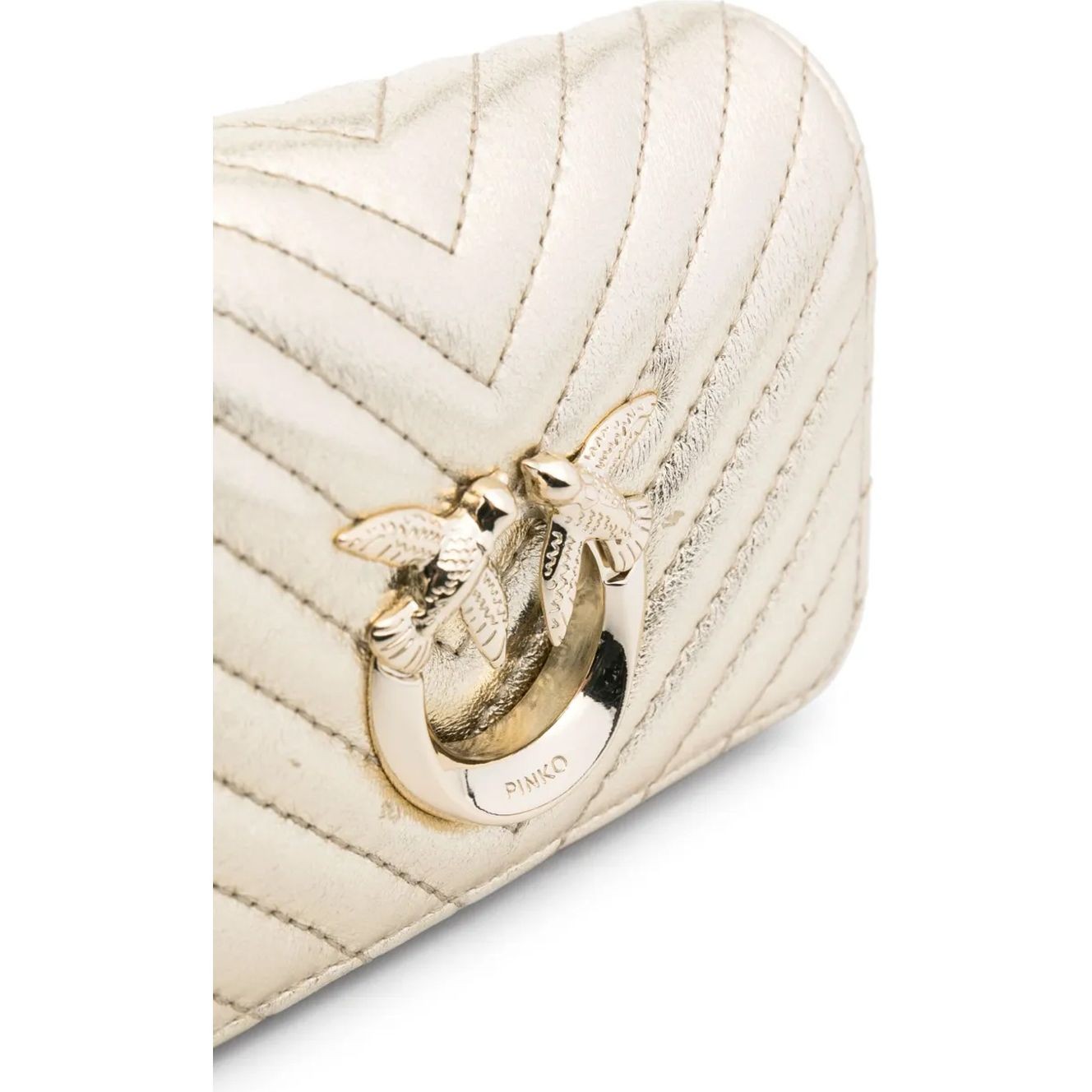 PINKO Rankinė per petį moterims, Auksinė, Love click crossbody bag 3