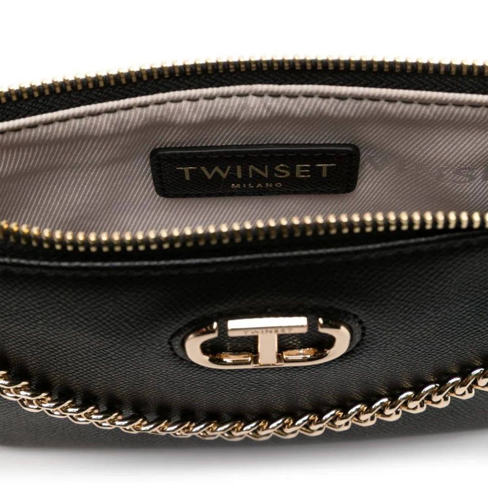 TWINSET Rankinė per petį moterims, Juoda, Mini crossbody 4