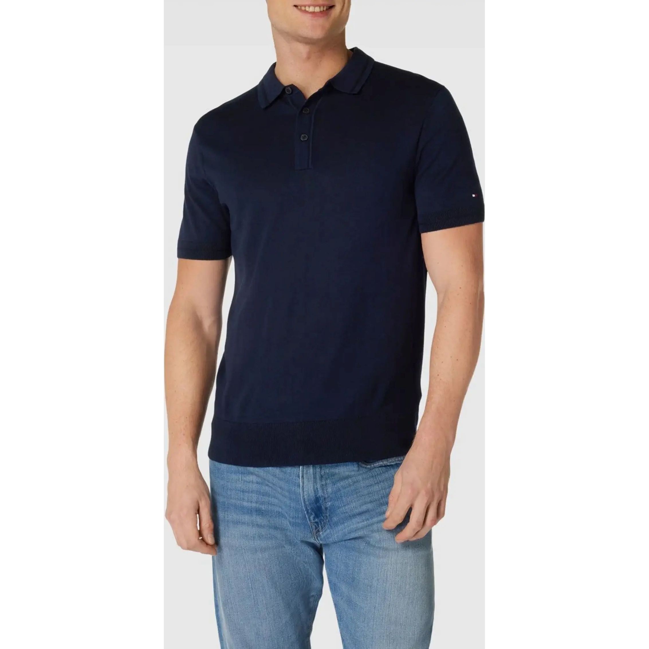 TOMMY HILFIGER Polo marškiniai trumpos rank. vyrams, Mėlyna, Dc cotton lyocell s/s polo 2