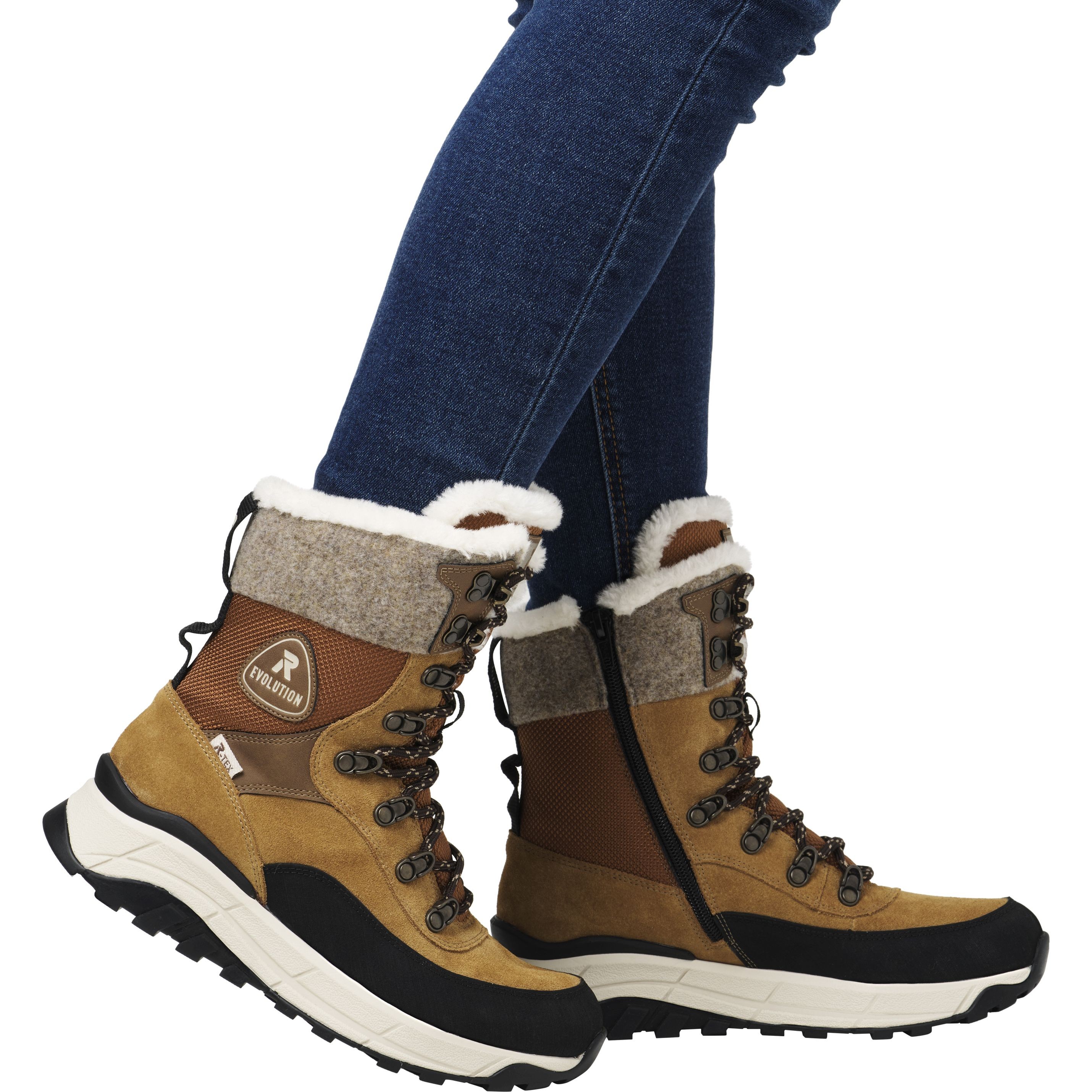 RIEKER EVOLUTION Aulinukai moterims, Ruda, Ladies mid height boots 11