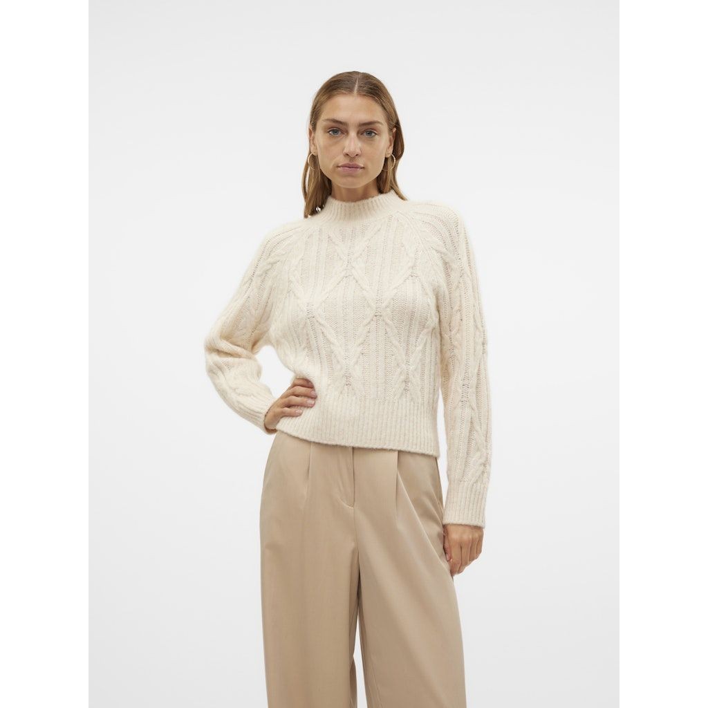VERO MODA Megztinis su kaklu moterims, Smėlio, Baily highneck pullover 2