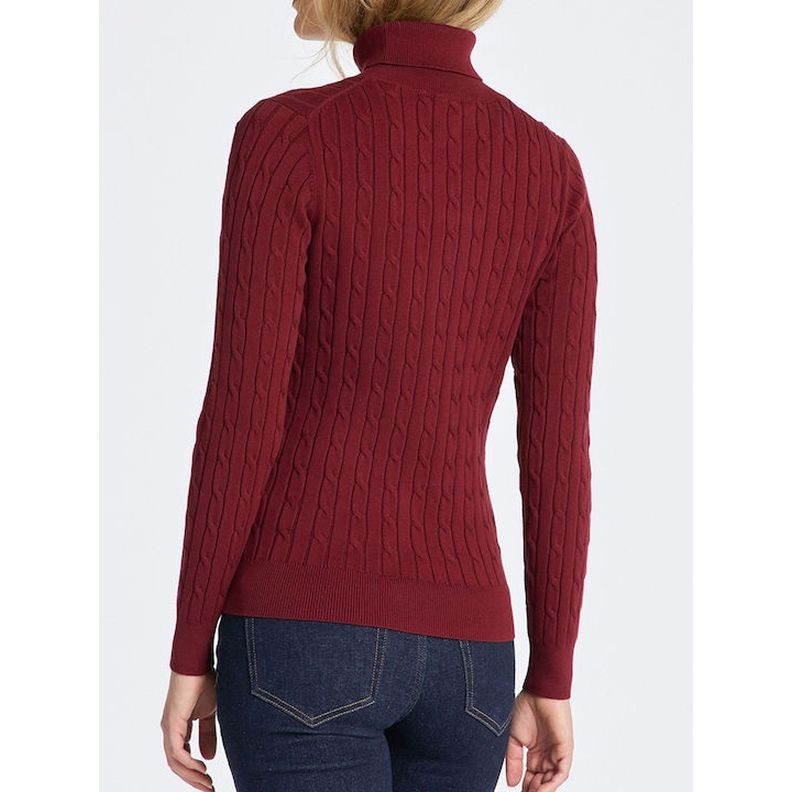 GANT Megztinis moterims, Raudona, STRETCH COTTON CABLE 3