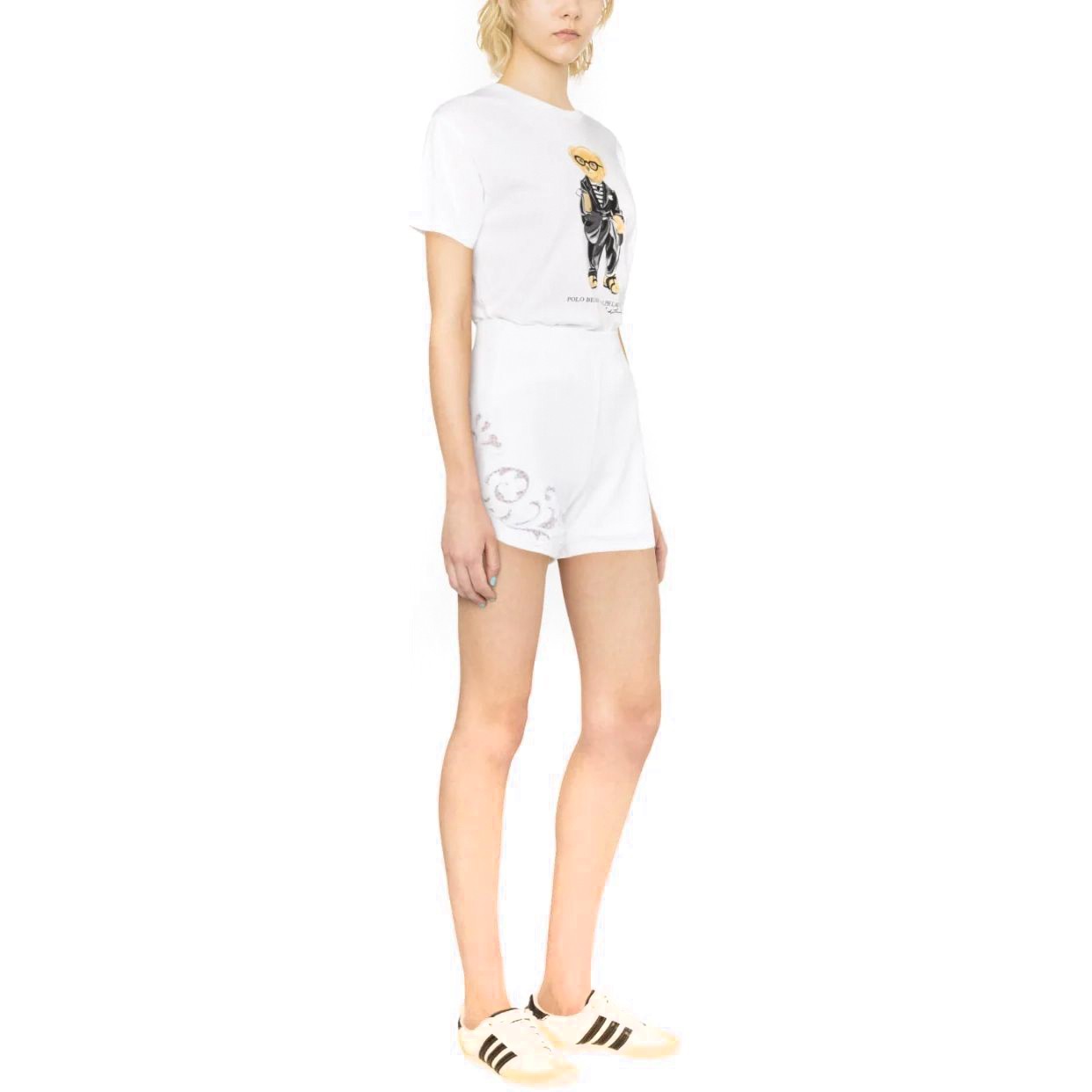 POLO RALPH LAUREN Marškinėliai trump. rankovėmis moterims, Balta, Modcali bear t-shirt 4