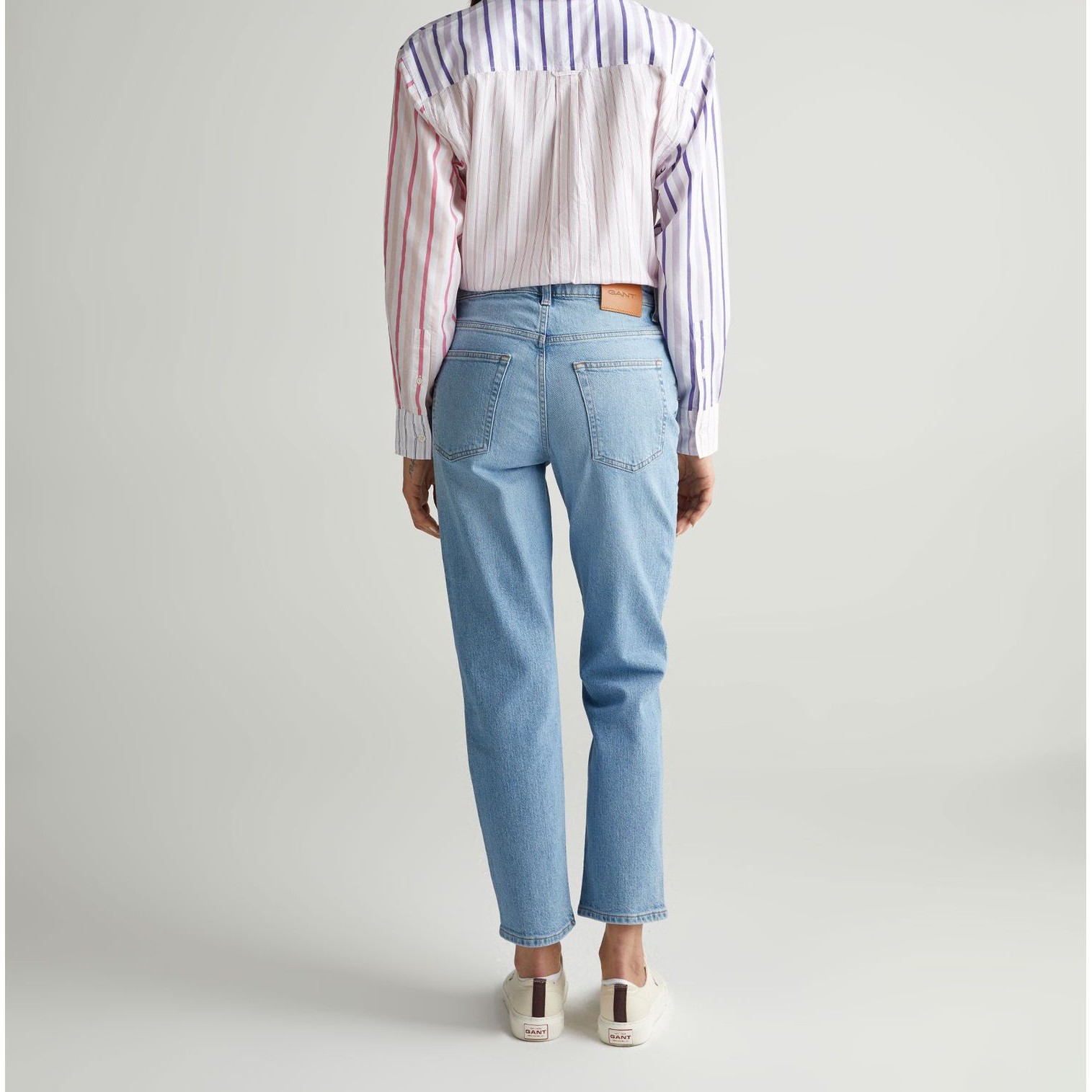 GANT Tiesūs džinsai moterims, Mėlyna, STRAIGHT CROPPED JEANS 2