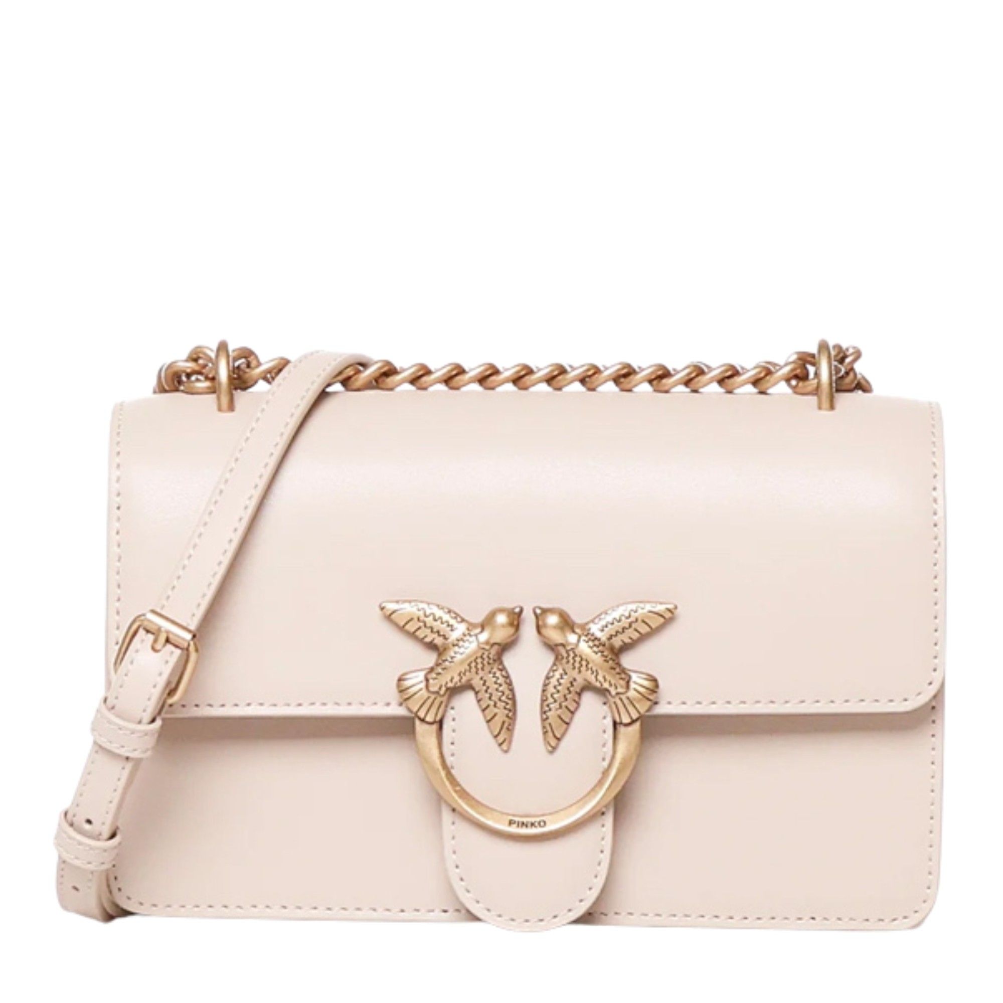 PINKO Rankinė per petį moterims, Smėlio, Love one mini bag 2